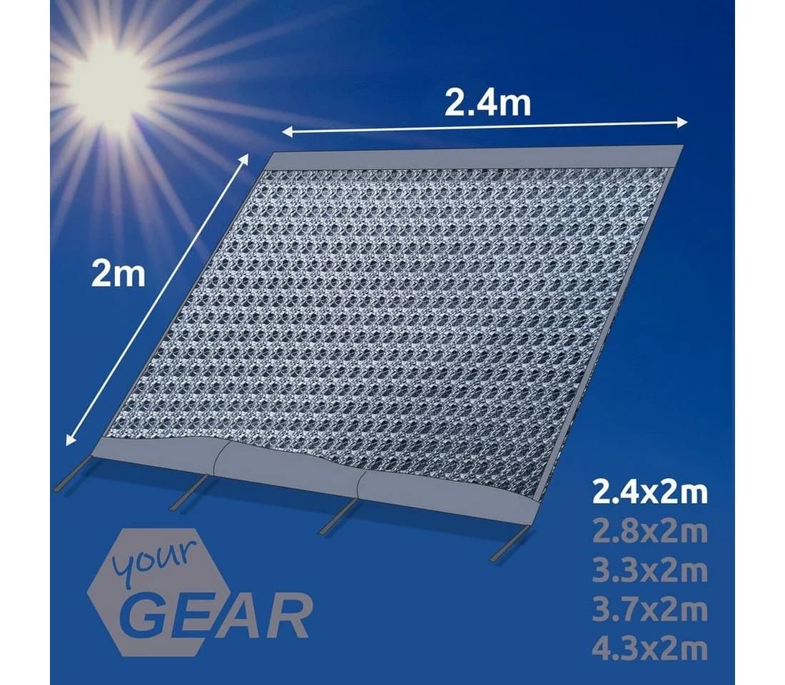 yourGEAR Vorzelt Sun + Rain Blocker 2,4 x 2 m Blau/Grau
