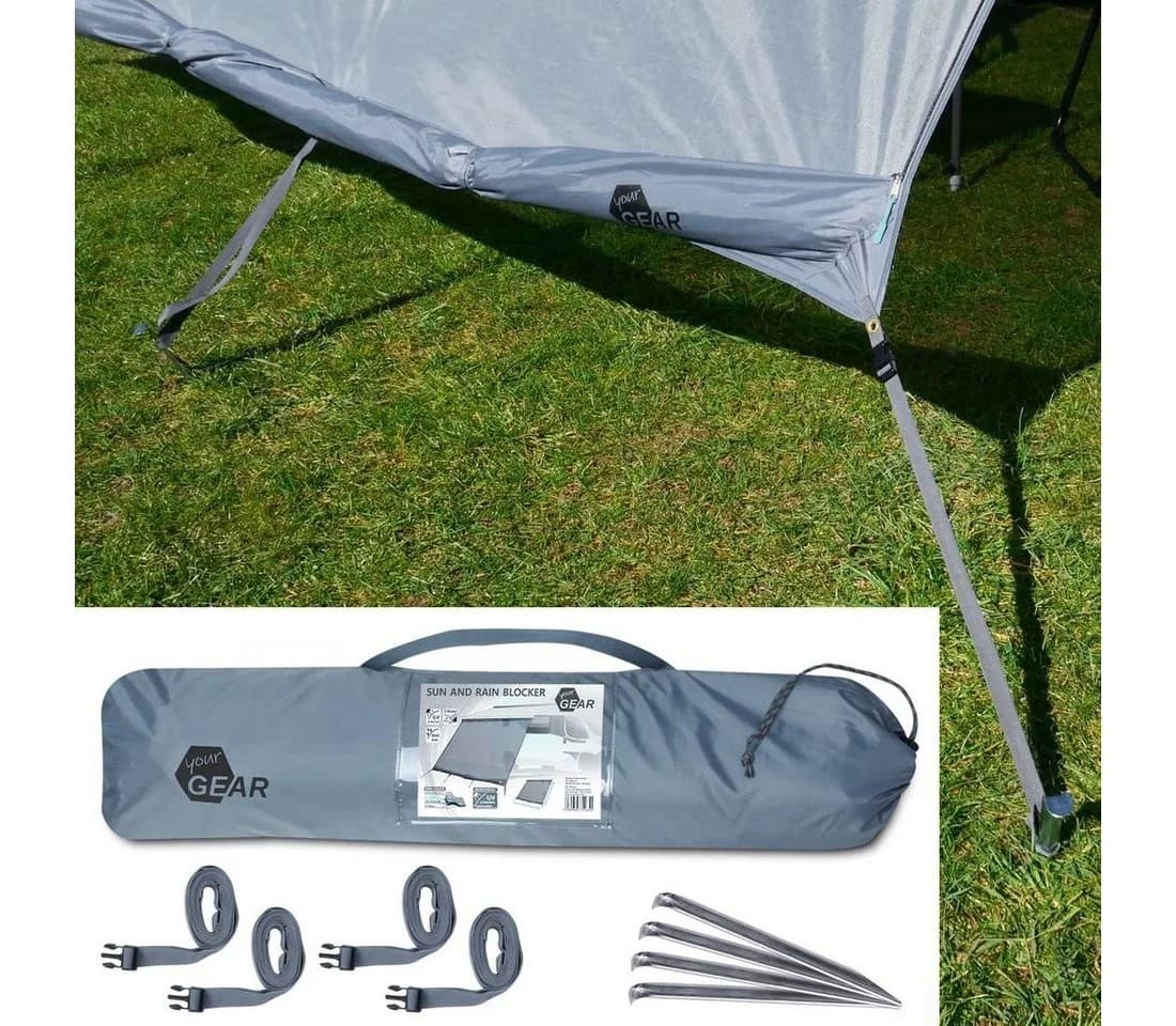 yourGEAR Vorzelt Sun + Rain Blocker 2,4 x 2 m Blau/Grau - Bild 3