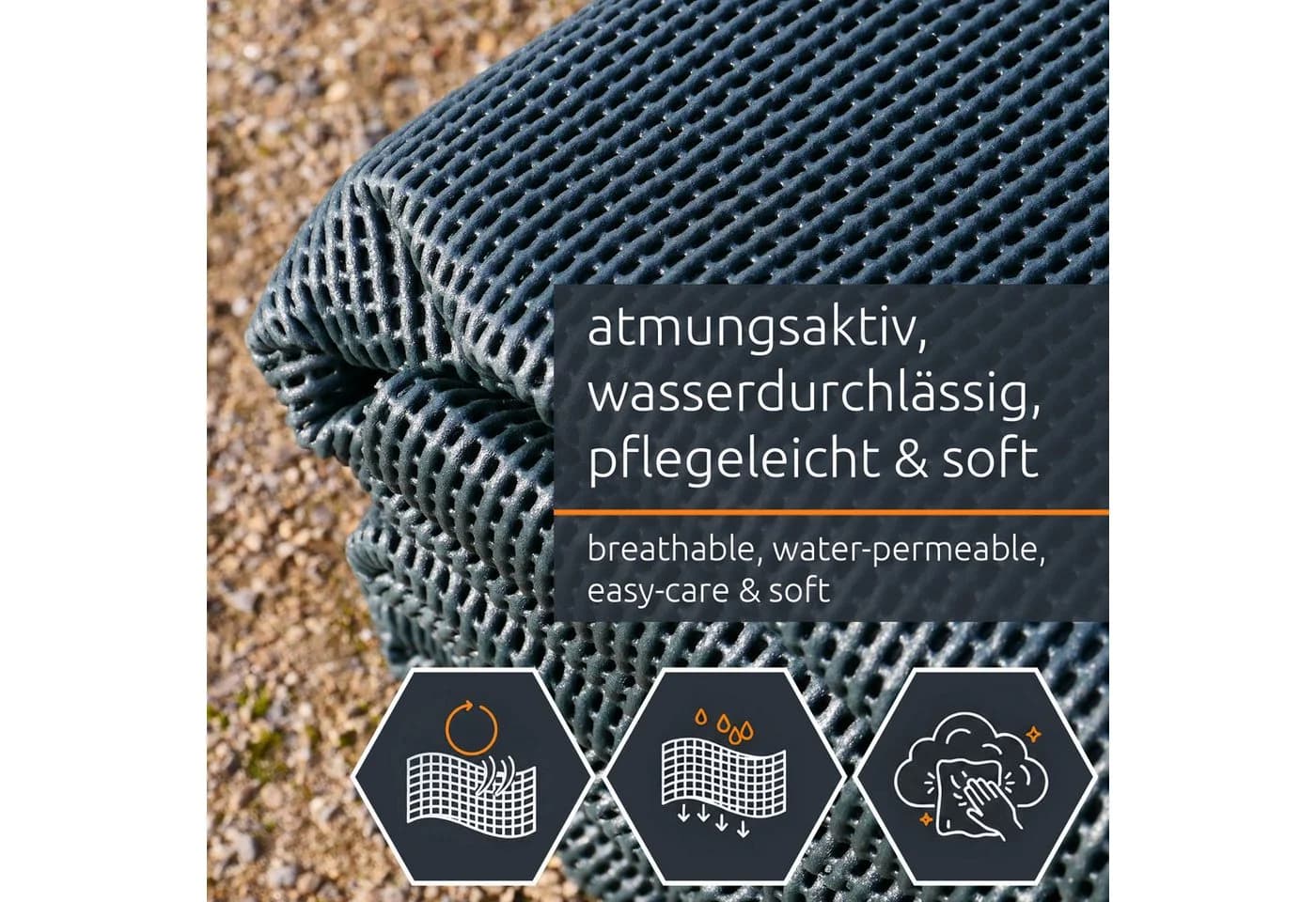 yourGEAR Outdoor Soft Carpet 200 x 300 cm - Graugrün Vorzeltteppich