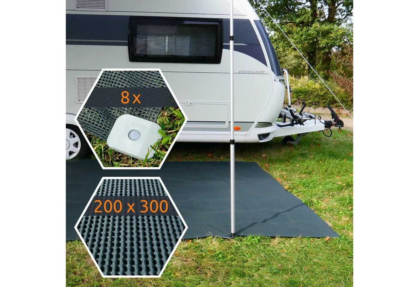 yourGEAR Outdoor Soft Carpet 200 x 300 cm - Graugrün Vorzeltteppich - Bild 2