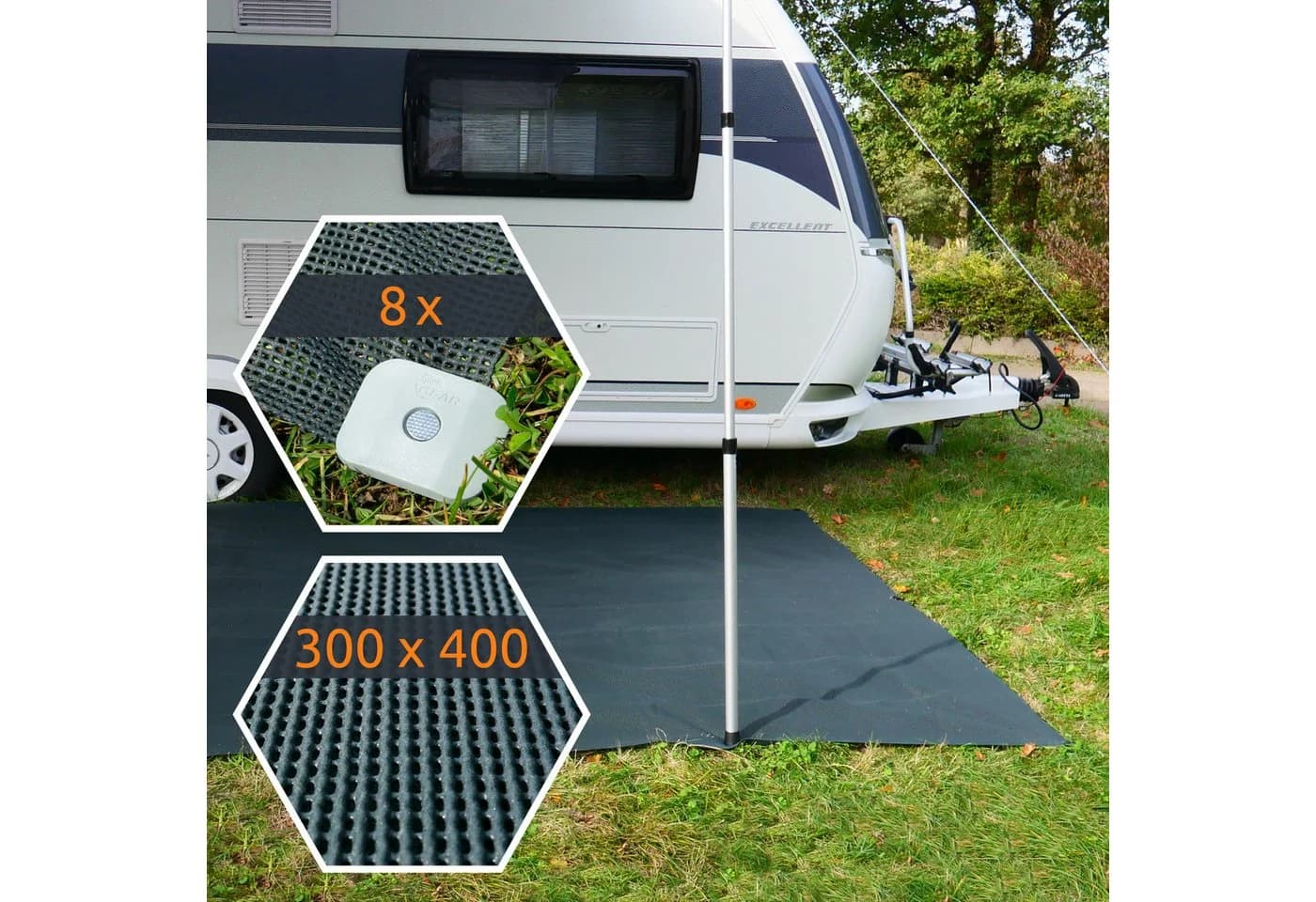 yourGEAR Outdoorteppich Vorzeltteppich 300x400 cm Graugrün - Bild 2