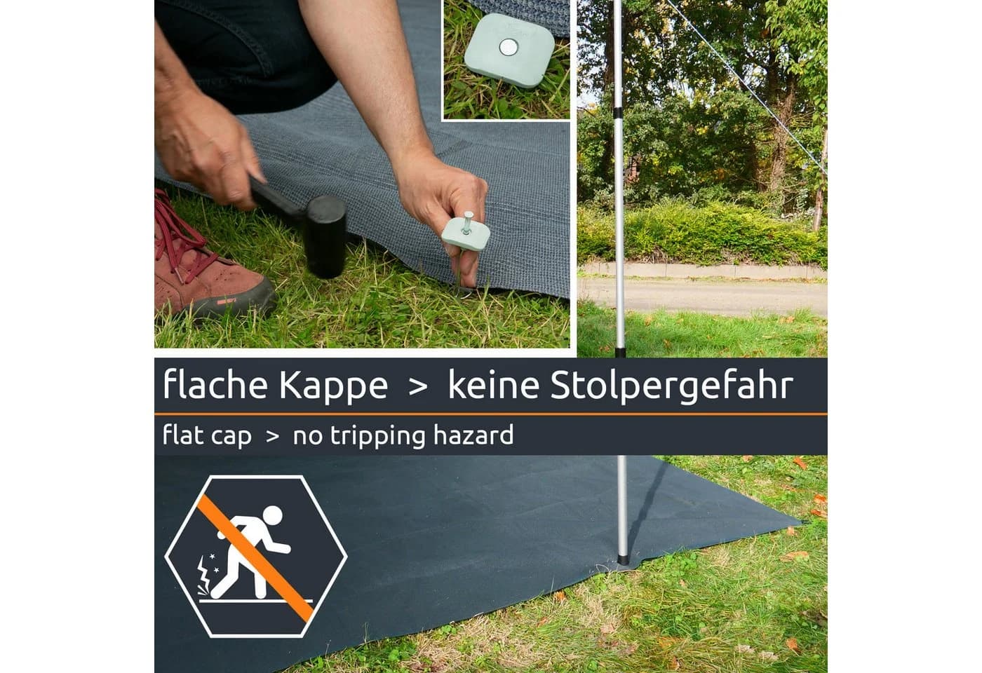 yourGEAR Outdoorteppich Vorzeltteppich 300x400 cm Graugrün - Bild 4