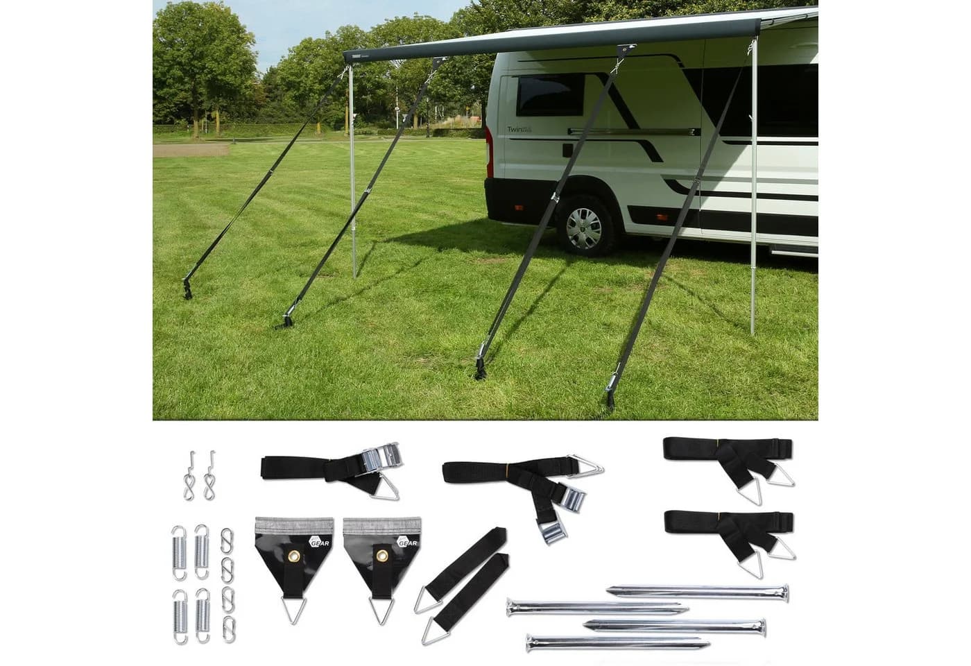 yourGEAR Storm Set Markisensicherung Sturmband Schwarz - Bild 2