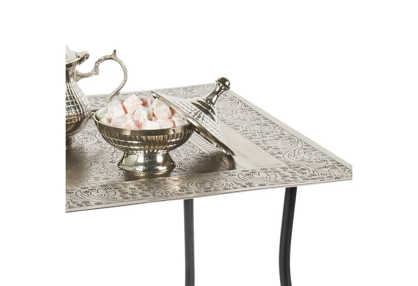 Marrakesch Orient & Mediterran Interior Beistelltisch Garten Klapptisch Metall - Bild 5
