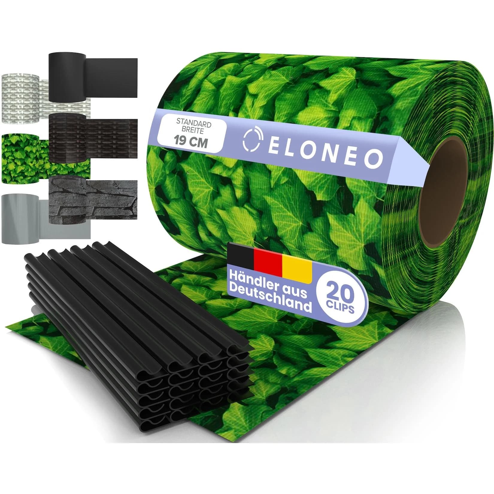 ELONEO PVC Sichtschutzstreifen für Doppelstabmattenzaun, 35m x 19cm