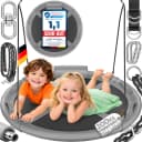 ELONEO Nestschaukel Grau 90cm höhenverstellbar mit Kissen Bild 1