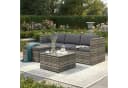 Flieks Gartenlounge-Set Grau Polyrattan Sofagarnitur mit Kissen Bild 2