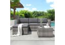 Merax Gartenlounge-Set 5-teilig Polyrattan mit Kissen und Glasplatte Bild 2