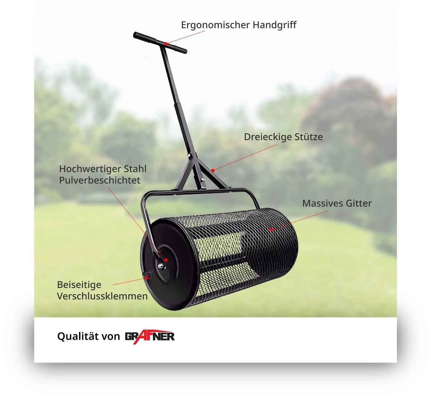 Grafner Rasenstreuer 68L Schwarz mit 60cm Arbeitsbreite - Bild 5