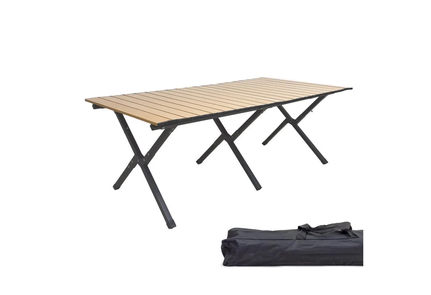 Grafner Campingtisch Klappbar Holzoptik mit Transporttasche - Bild 2