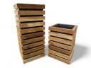 FaHome Blumenkasten Teakholz Modern mit Holzlatten Bild 2
