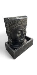 FaHome Zierbrunnen Khmer Kopf Springbrunnen Buddha Wasserfall Steinguss Bild 1