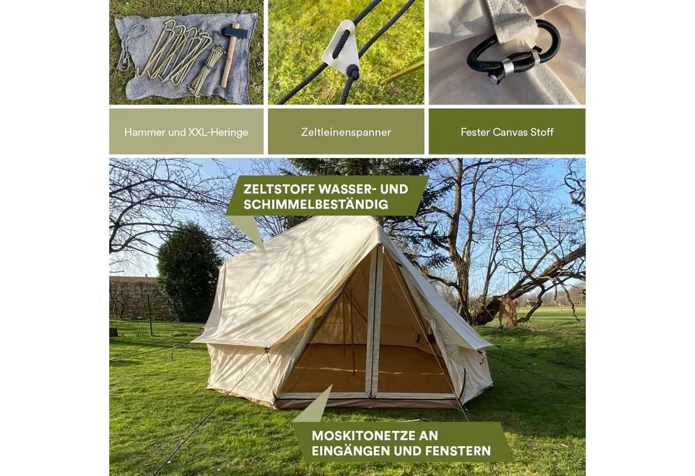 Skandika Tipi-Zelt Freya 12 Personen Baumwolle Beige - Bild 5
