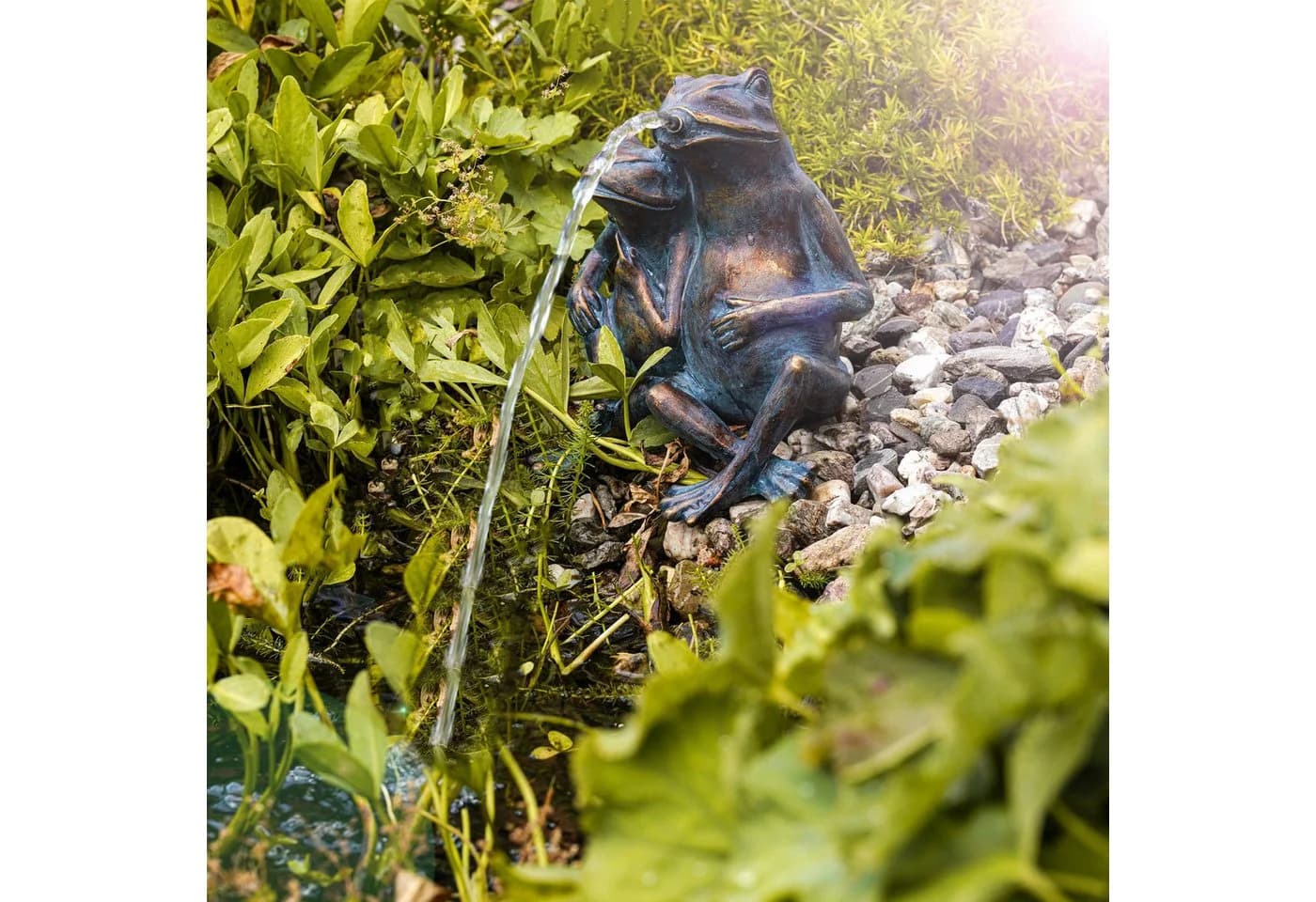 esotec Wasserspeier Teich-Figur Froschpaar Polyresin - Bild 3