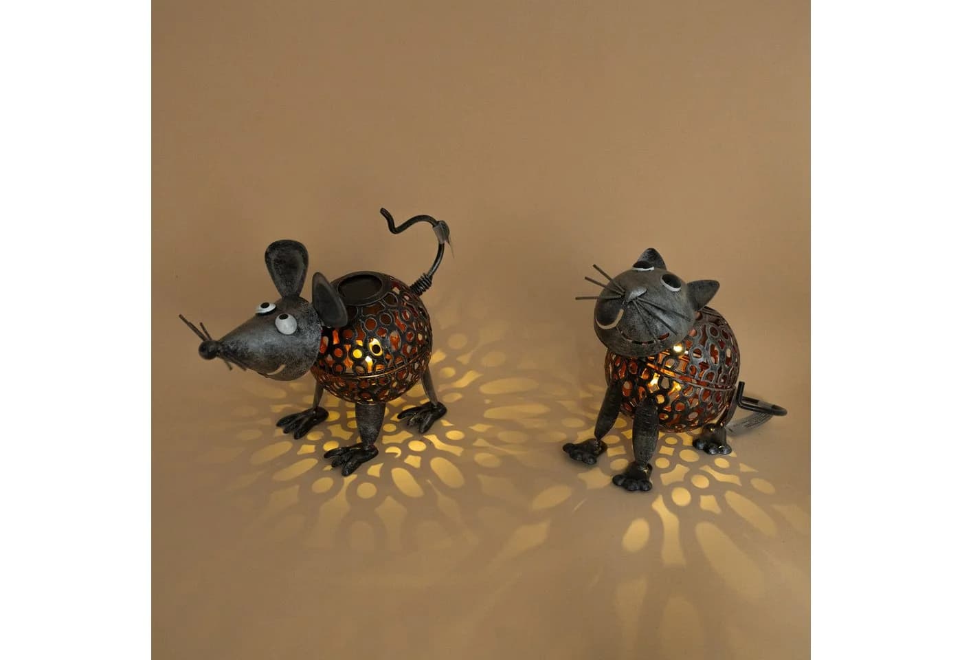 esotec Solar-Dekoleuchten Katze & Maus Metall silber - Bild 3