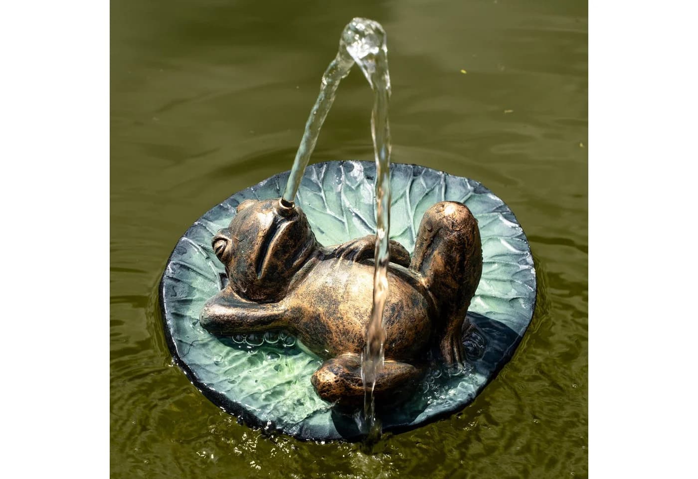 esotec Solar Wasserspeier Treibender Frosch mit Pumpe - Bild 4