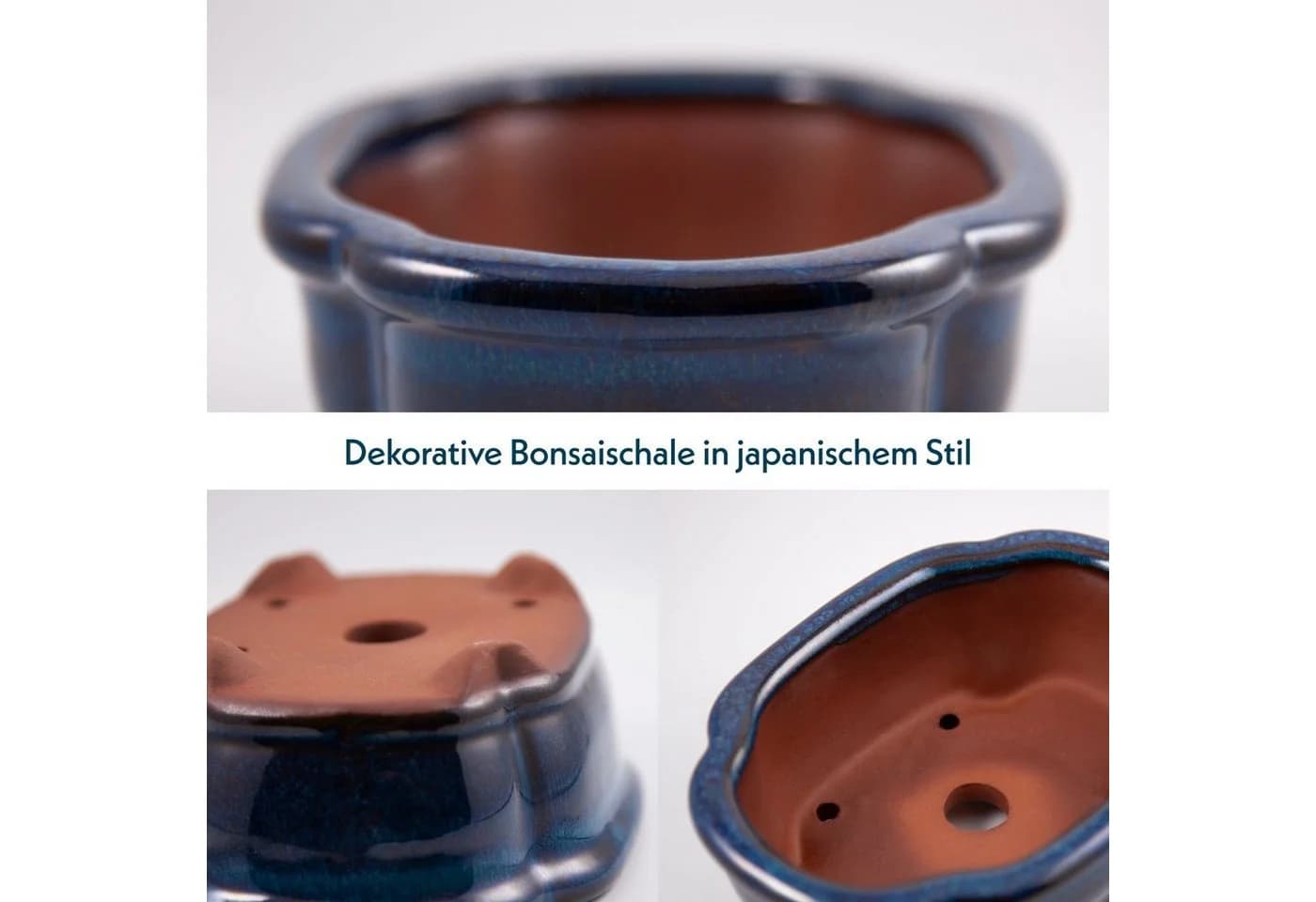 HappySeed Bonsai Schale Keramik Marineblau - Bild 3