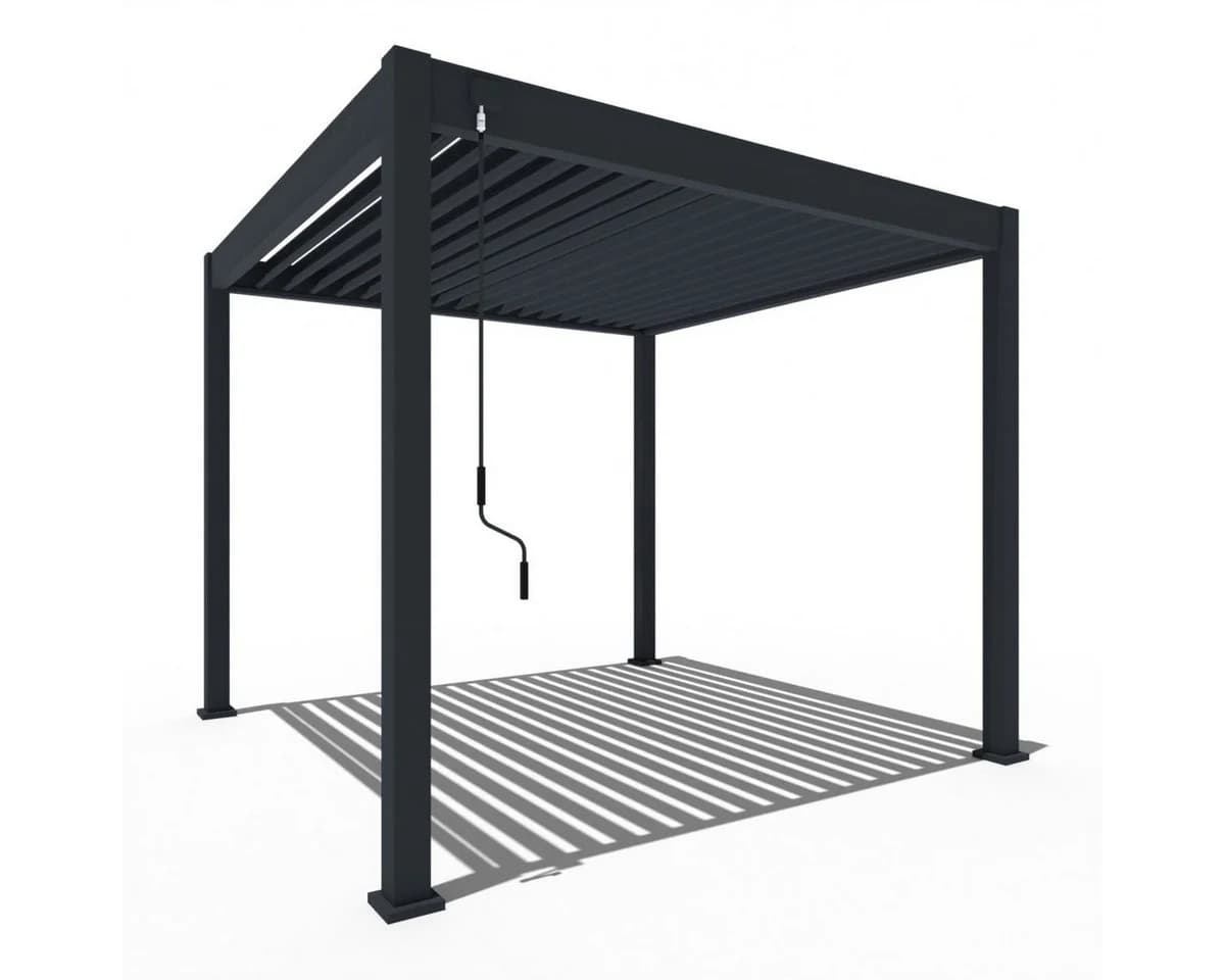 Weide Pergola Classic Pavillon Anthrazit Aluminium mit Lamellen - Bild 2