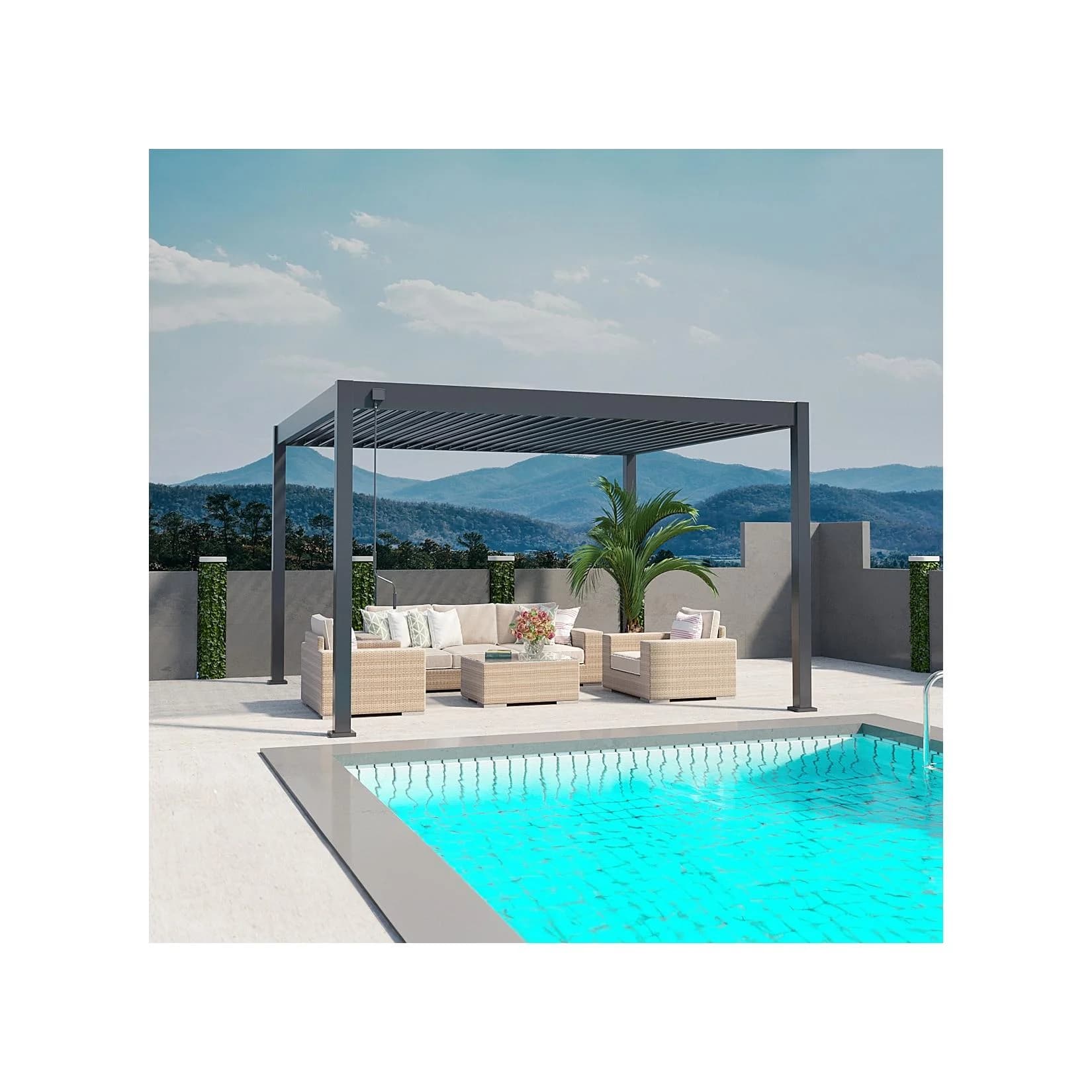 Weide Deluxe Pergola Vollaluminium Lamellendach Anthrazit - Bild 2