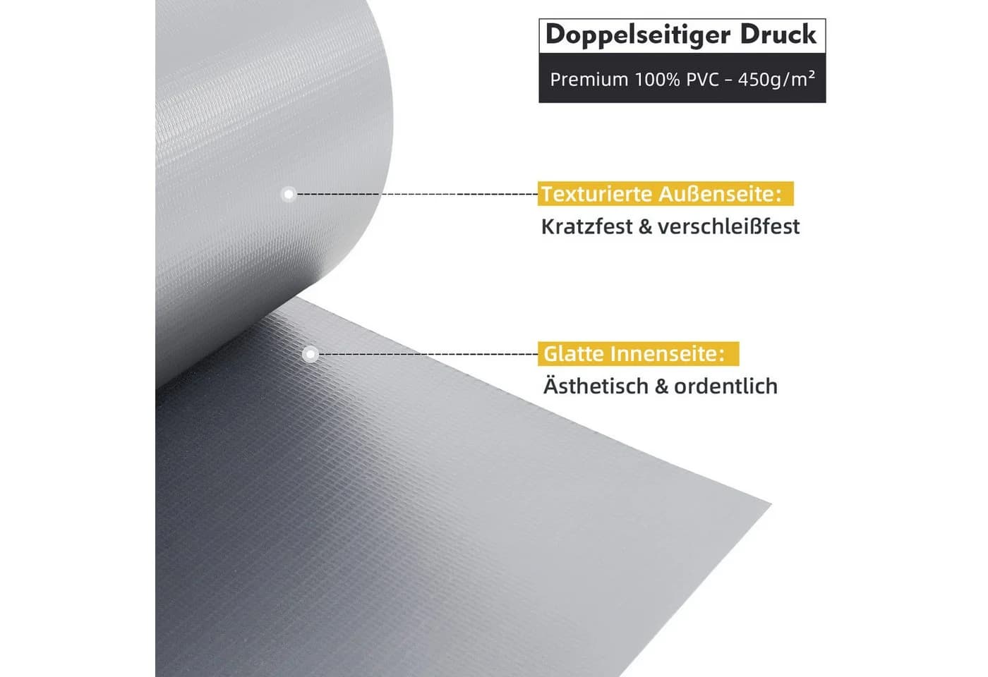 Sekey PVC Sichtschutzstreifen Grau blickdicht für Zaun - Bild 5