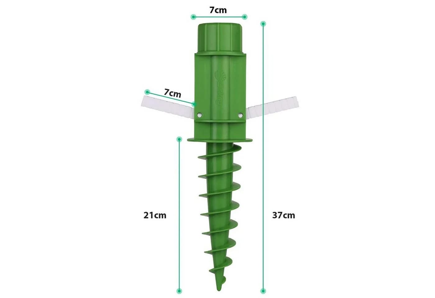 Sekey Sonnenschirmhalter Bodendübel mit Haken, für Stöcke bis Ø 32 mm, Grün/Weiß - Bild 3