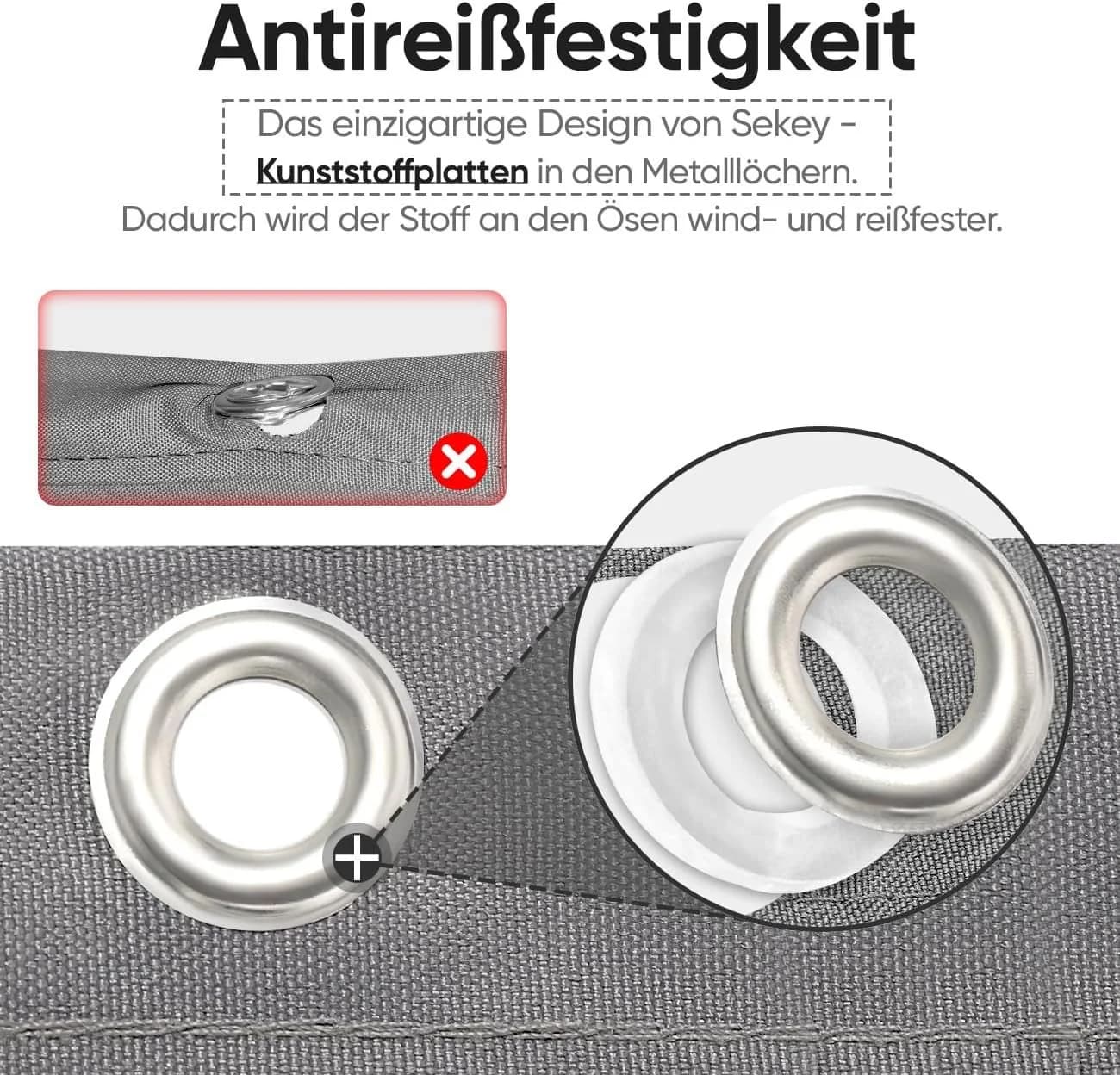 Sekey Balkonsichtschutz Wetterfest Blickdicht Hellgrau - Bild 4