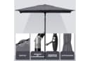 Sekey Aluminium Sonnenschirm Rechteckig Grau UV50+ mit Kurbel Bild 5