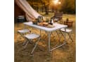 Mojawo Campingmöbel Set 5-tlg. Aluminium Klapptisch + 4 Klapphocker Grau Bild 1