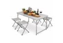 Mojawo Campingmöbel Set 5-tlg. Aluminium Klapptisch + 4 Klapphocker Grau Bild 2