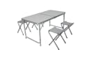 Mojawo Campingmöbel Set 5-tlg. Aluminium Klapptisch + 4 Klapphocker Grau Bild 3
