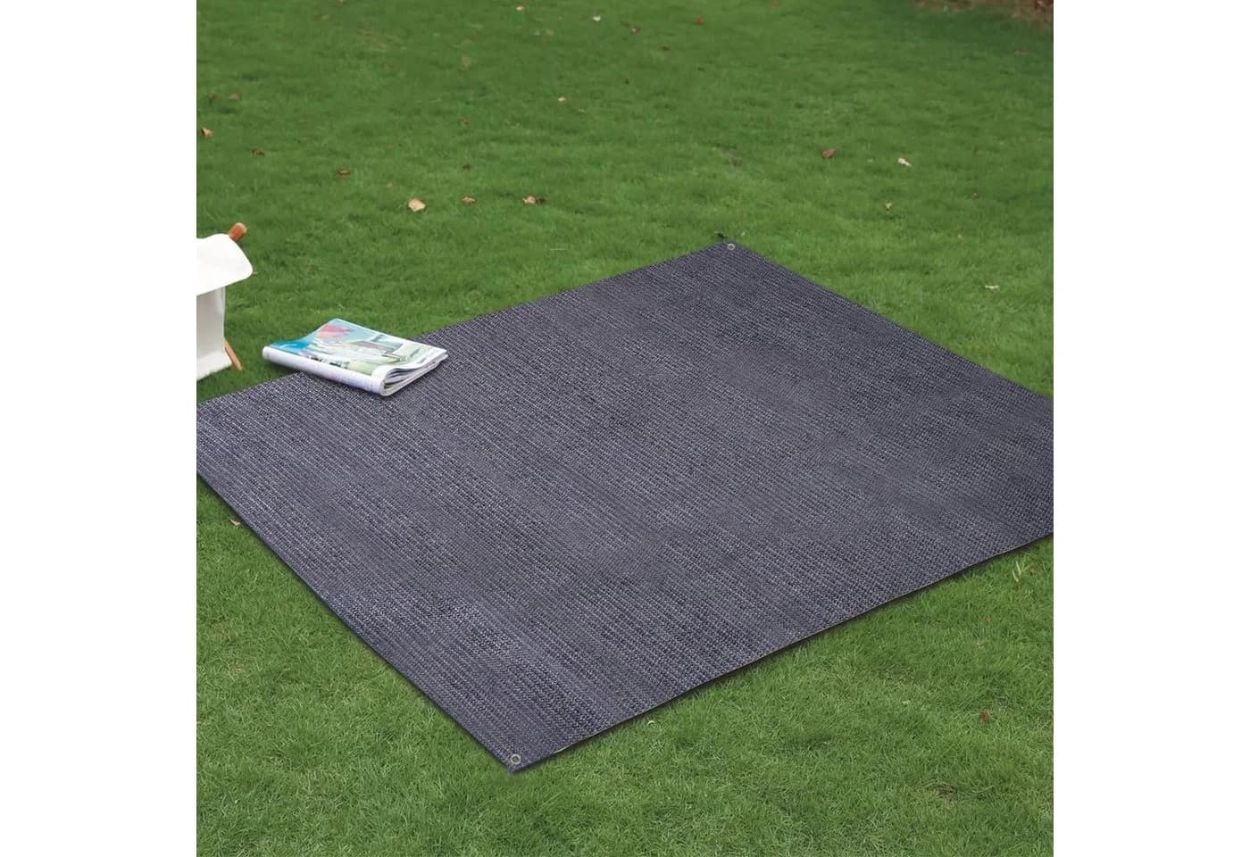 K-HOME Outdoorteppich Vorzeltteppich Campingteppich Blau-Grau