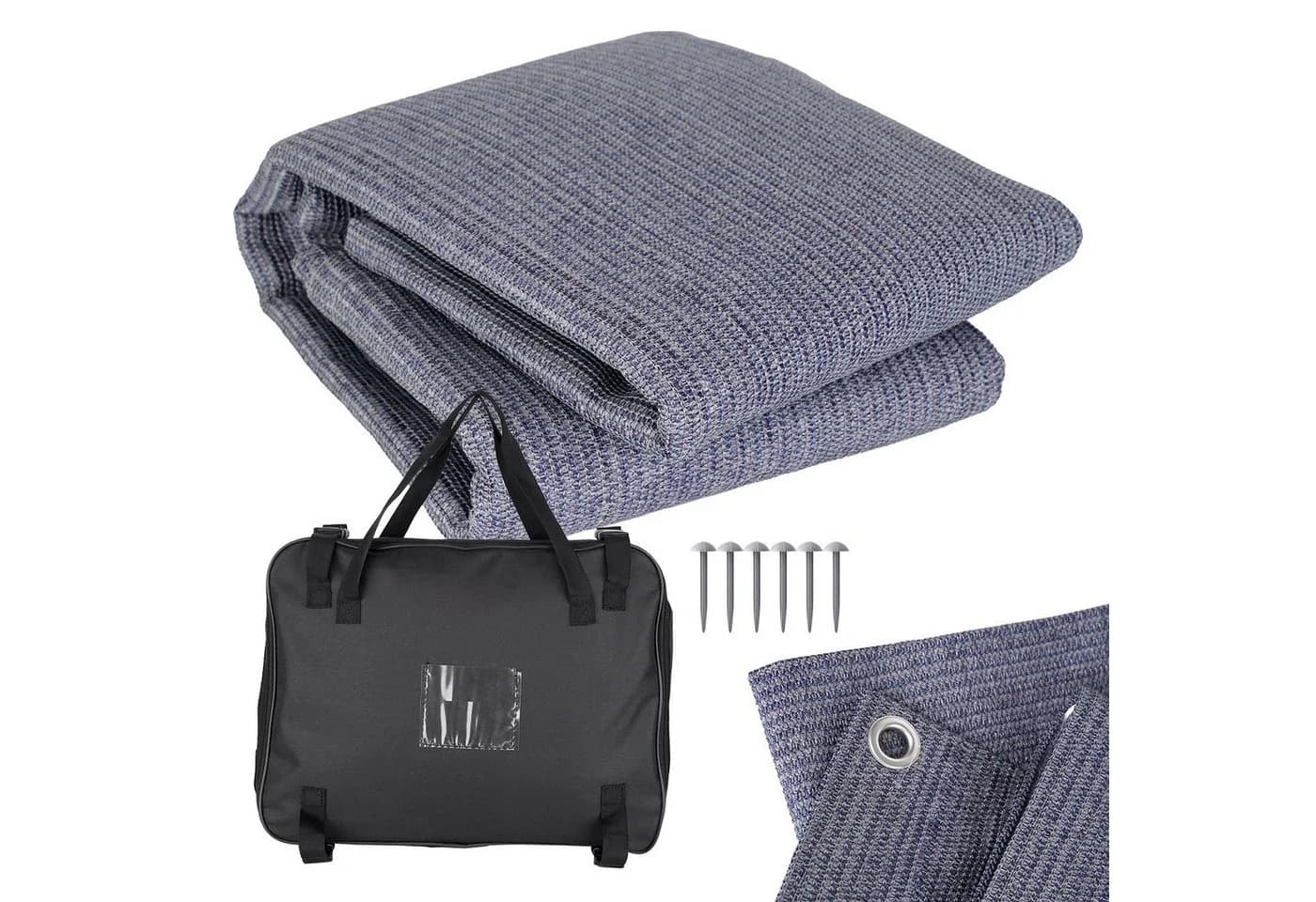 K-HOME Outdoorteppich Vorzeltteppich Campingteppich Blau-Grau - Bild 2