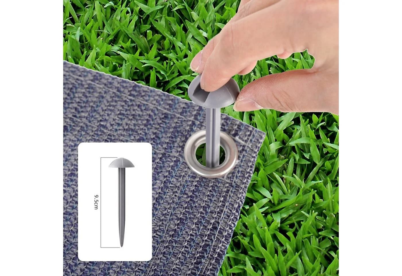 K-HOME Outdoorteppich Vorzeltteppich Campingteppich Blau-Grau - Bild 5