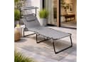 Mojawo Gartenliege Aluminium Grau mit Sonnendach Bild 1