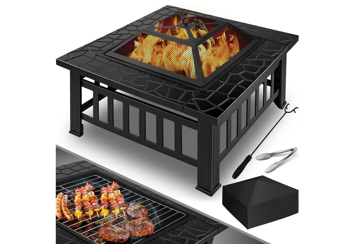 KESSER Multifunktionale Feuerstelle mit Grillrost Schwarz - Bild 3