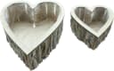 Dekoleidenschaft Pflanzschale Herz aus Holz, rustikales Pflanzgefäß in Herzform, Kräutertopf (2 St., im Set), Pflanzring, Pflanztopf natur, Blumentopf, Gartendeko für Draußen Bild 2