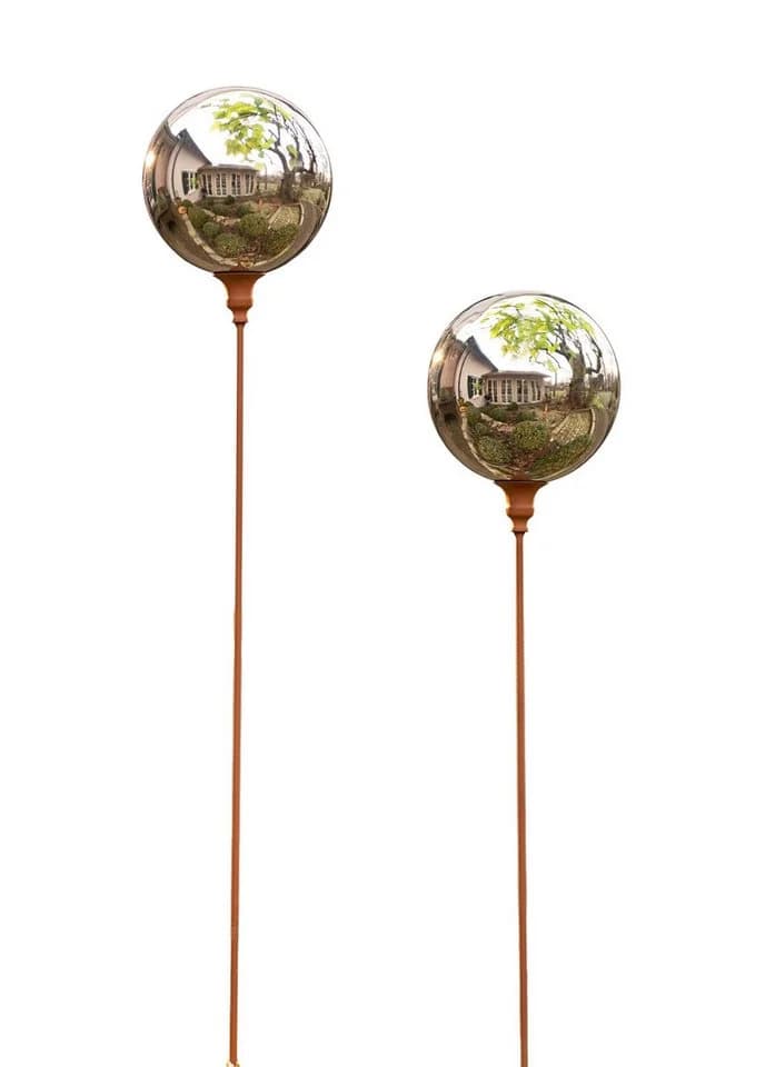 Dekoleidenschaft Gartenstecker Kugel Metall Rostoptik 118 cm - Bild 2
