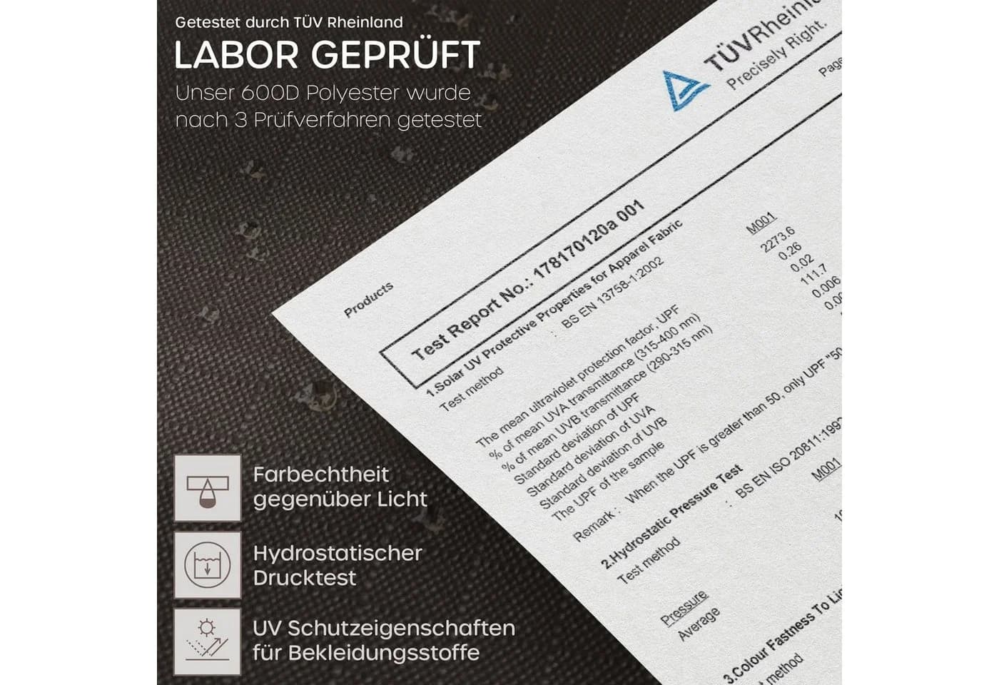 Sanzaro Gartenmöbel-Schutzhülle Grau RipStop UV-beständig - Bild 5