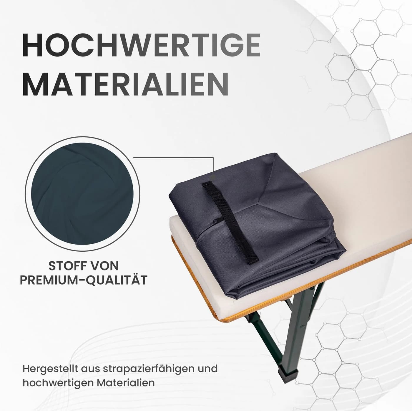 TexDeko Bierbankauflage XL mit Reißverschluss und Polsterung - Bild 5