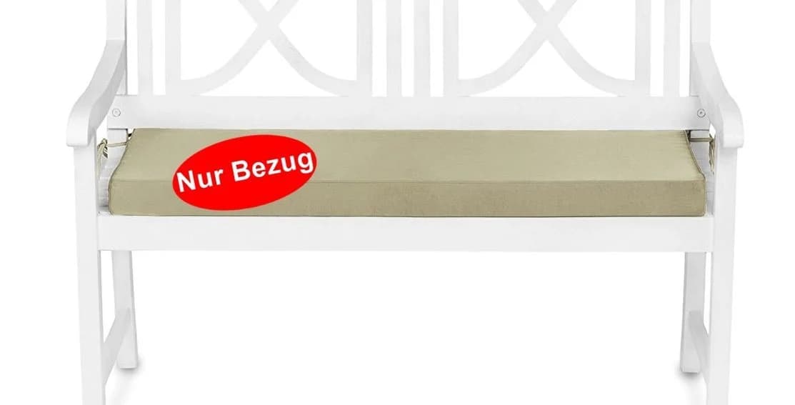 TexDeko Bankauflage Bezug Creme wasserabweisend UV-beständig