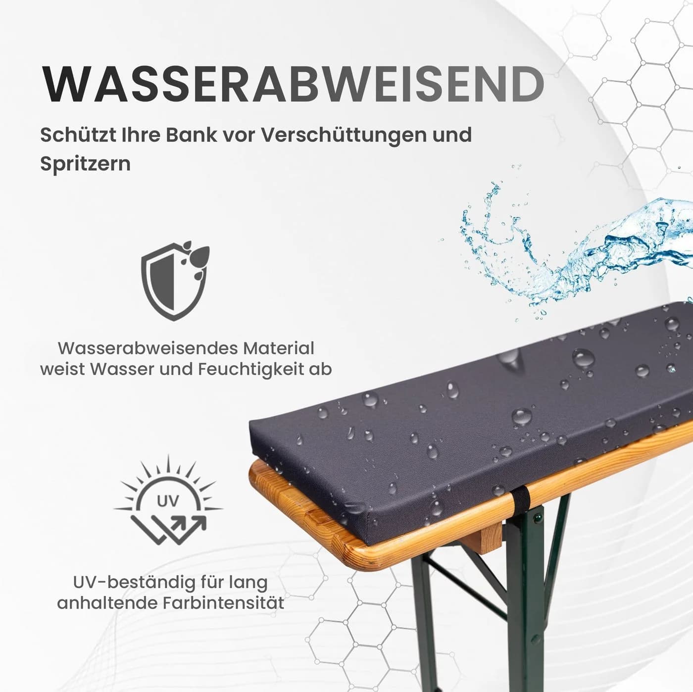 TexDeko Bankauflage mit Reißverschluss und Polsterung zum selber Aufziehen XL - Bild 3