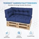 TexDeko Garden Palettenkissen-Set 3-tlg. Dunkelblau wasserabweisend Bild 1