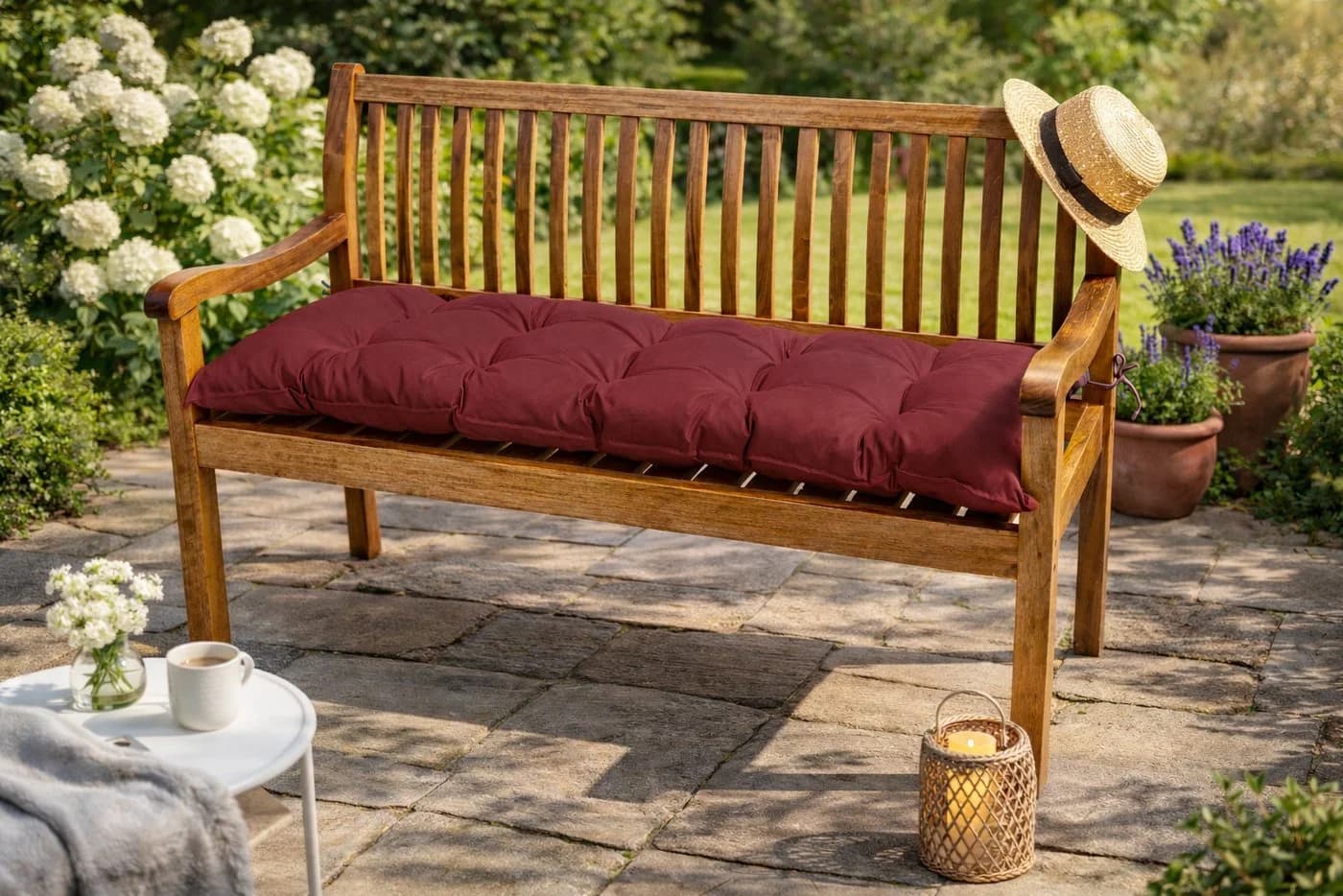 TexDeko Garden Bankauflage Rot Wasserabweisend UV-Beständig - Bild 5