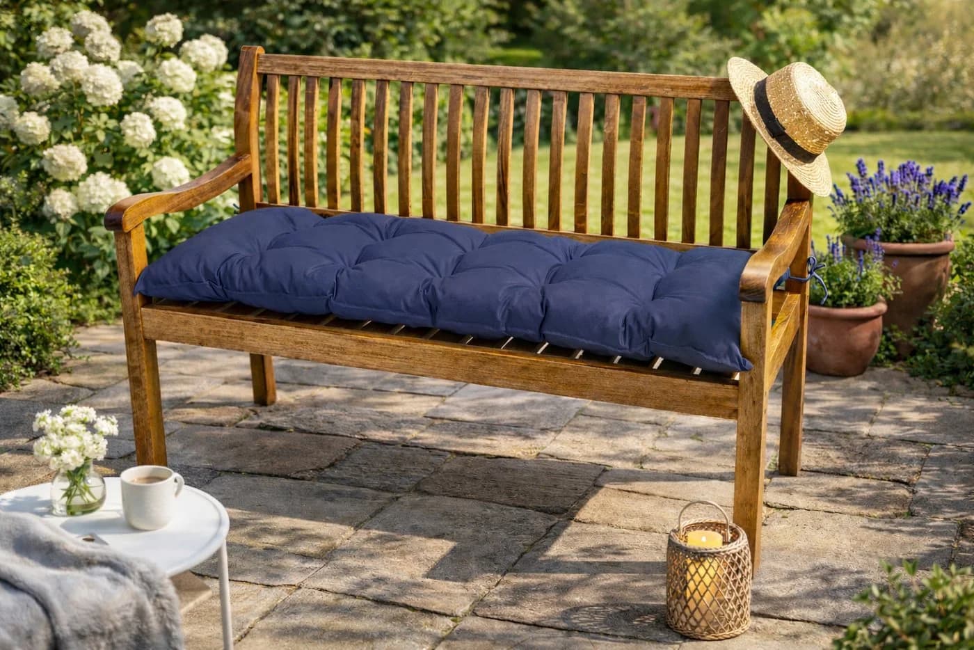 TexDeko Garden Bankauflage Blau Wasserabweisend UV-Beständig - Bild 5