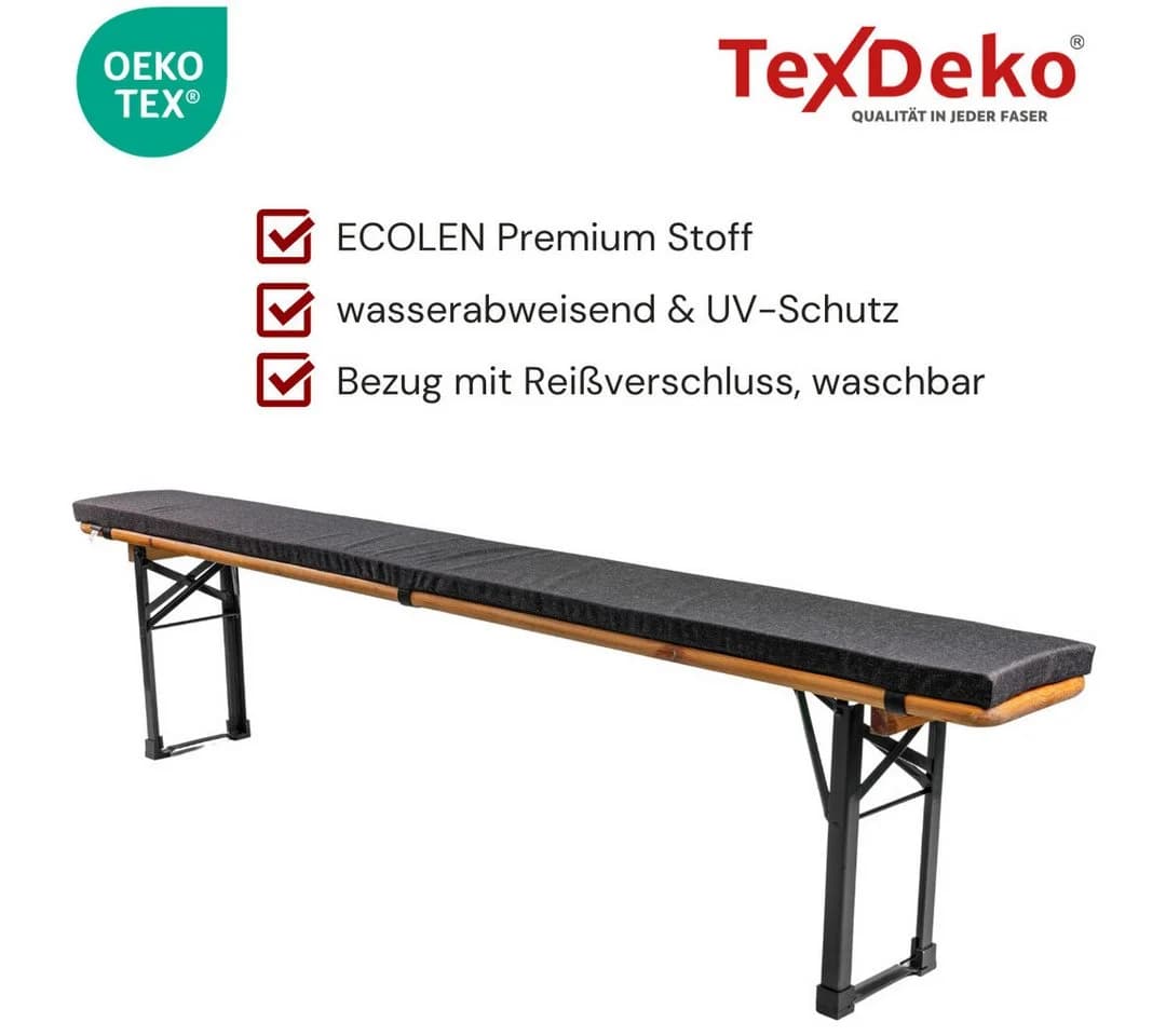 TexDeko Bankauflage Ecolen Bierzeltgarnitur Anti-Rutsch UV-Schutz - Bild 4