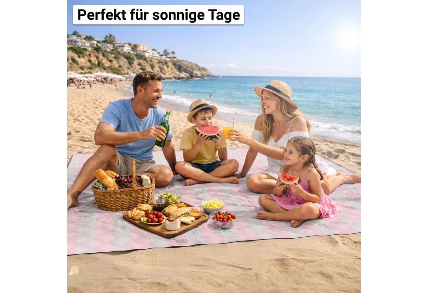 HOEL Picknickdecke Rosa-Ivory OEKO-TEX Zertifiziert - Bild 5