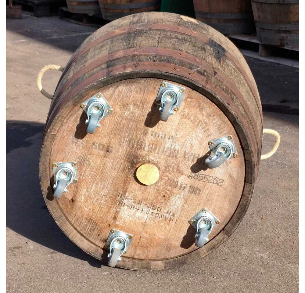 Temesso Pflanzkübel Whiskyfass halbiert Eichenholz braun