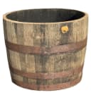 Temesso Pflanzkübel Whiskyfass halbiert Eichenholz braun Bild 2