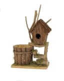 Spetebo Vogelhaus mit Pflanztopf Grün Natur Bild 2
