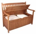 Spetebo Sitzbank HOUSTON Eukalyptus 2-Sitzer mit Staufach Braun Bild 2